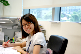 Carina at her desk