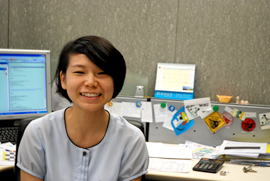 Alice at her desk